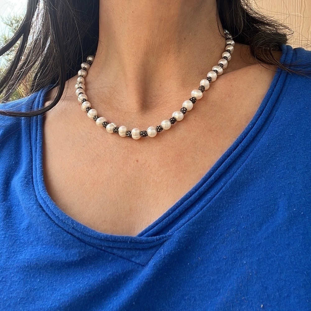 Sterling and Pearl Choker